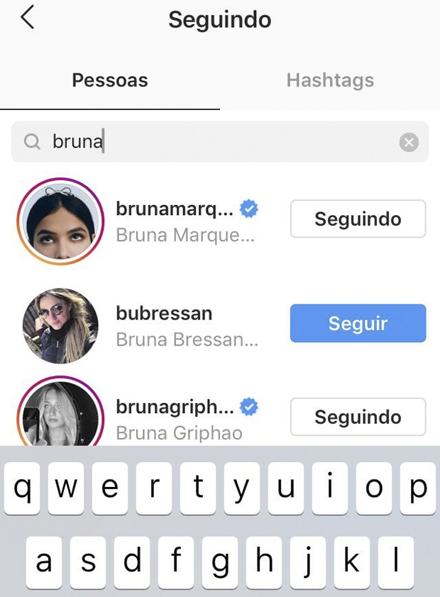 Anitta ainda segue Bruna Marquezine no Instagram (Foto: Reprodução/Instagram)