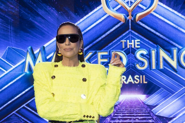 Ivete Sangalo durante a coletiva de lançamento do programa The Masked Singer Brasil (Foto: Kelly Fuzaro/TV Globo)