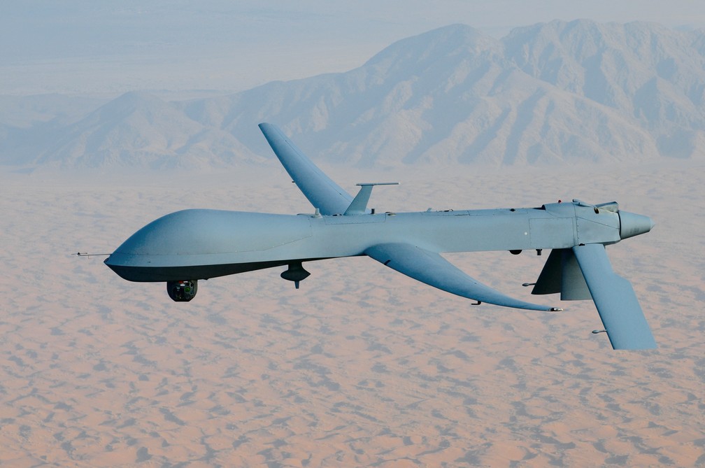 Drone americano MQ-9 em atividade — Foto: Business Wire/via AP