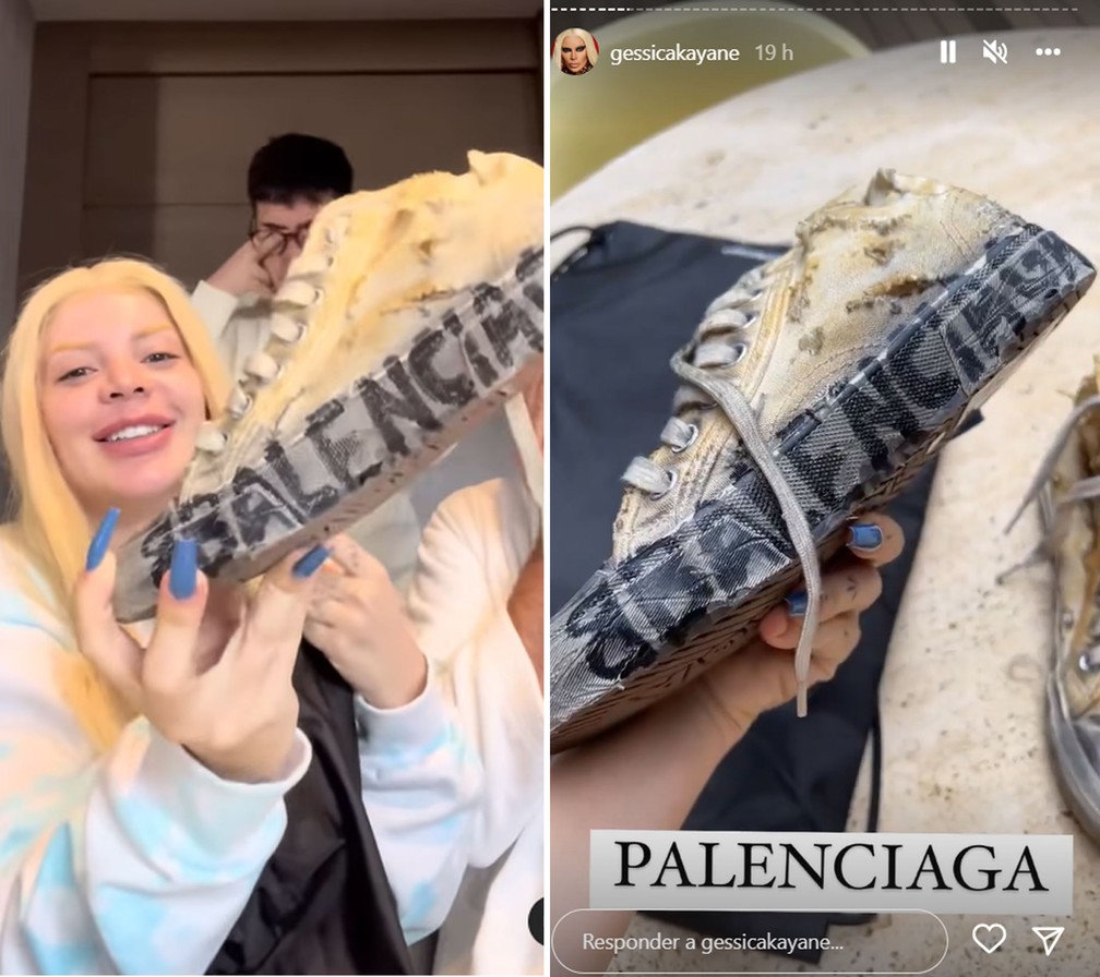 Gkay compra tênis 'destruído' da Balenciaga de R$ 10 mil — Foto: Reprodução/Instagram