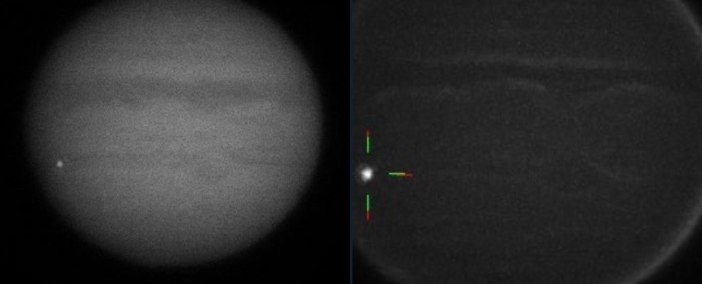 Astrofotógrafo registra momento em que asteroide atinge Júpiter (Foto: ChappelAstro/Twitter)