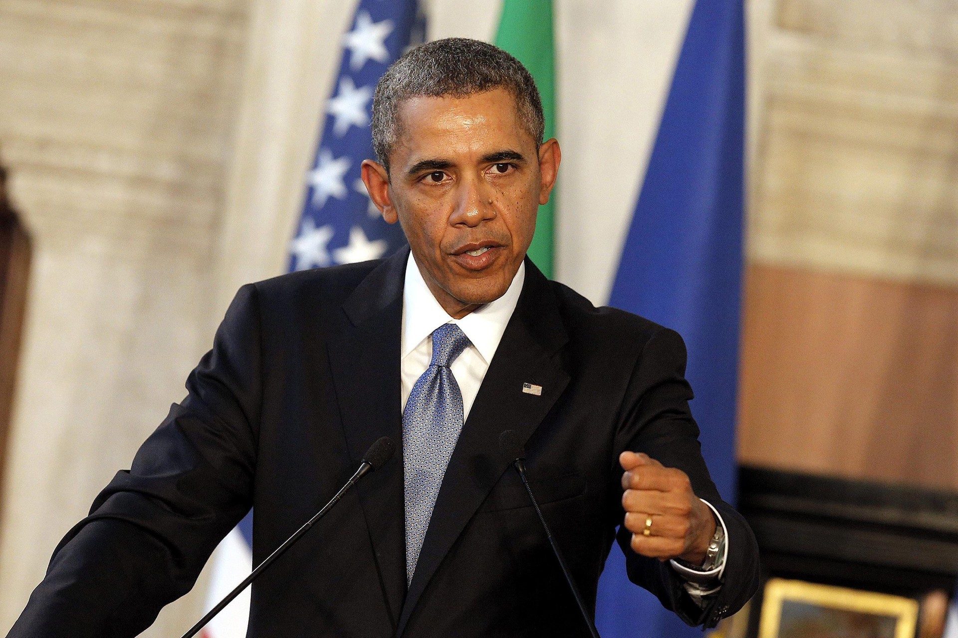 Obama, neste dia 27, em reunião no Vaticano (Foto: Agência EFE)