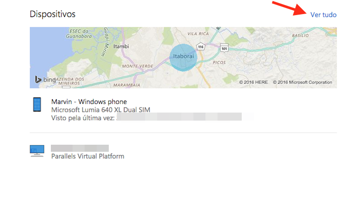 Acesso à página de visualização de dispositivos logados com uma conta Microsoft (Foto: Reprodução/Marvin Costa)