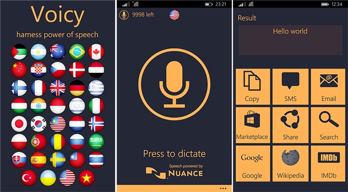 Voicy é um aplicativo para Windows Phone que faz transcrição de voz (Foto: Divulgação/Windows Phone Store)