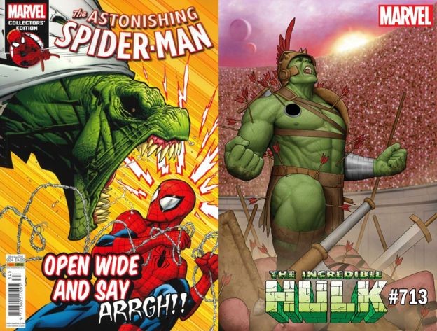 BBC - Homem-Aranha e Hulk (Foto: Marvel Comics via BBC)