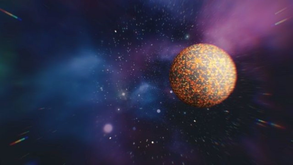 Estrelas de nêutrons são sóis que entraram em colapso sob o peso de sua própria gravidade, esmagando os átomos que outrora as fizeram brilhar — Foto: BBC NEWS/STELIOS THOUKIDIDES