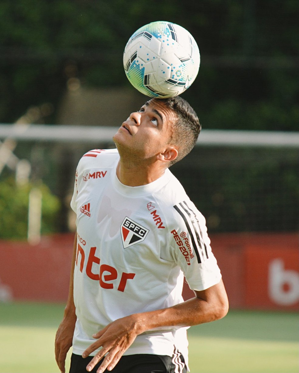 Bruno Rodrigues já treina no São Paulo — Foto: Reprodução/Twitter