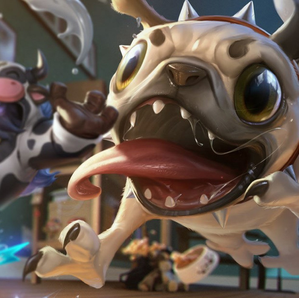 Kog'Maw se transforma completamente na skin Pug'Maw — Foto: Divulgação/Riot Games