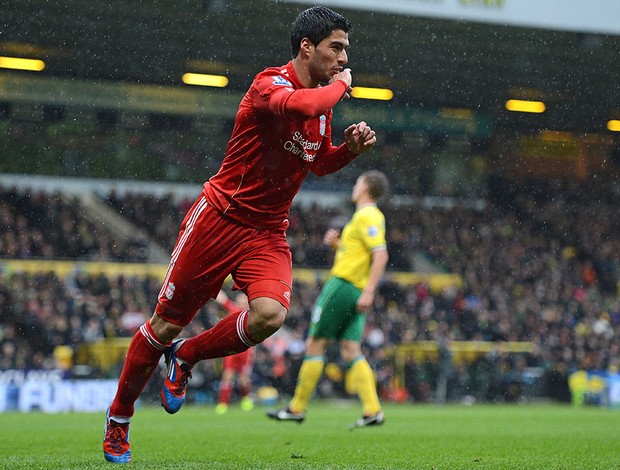 Luis Suárez, Norwich City x Liverpool (Foto: AFP)