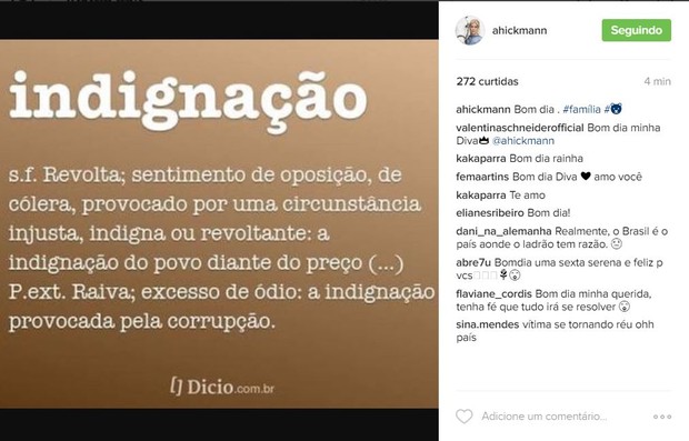 Ana Hickmann faz post de indignação (Foto: Reprodução / Instagram)