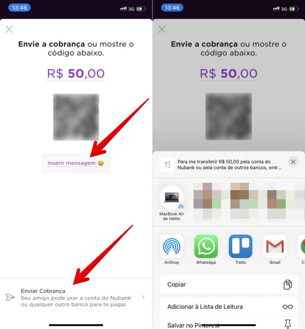 Tutorial mostra como usar QR Code Nubank — Foto: Reprodução/Helito Beggiora