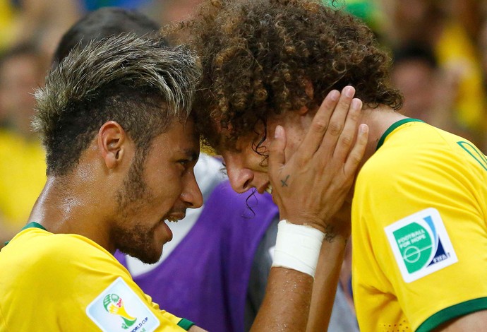 Neymar david luiz Brasil Yepes colombia Arena Castelão (Foto: Agência Reuters)