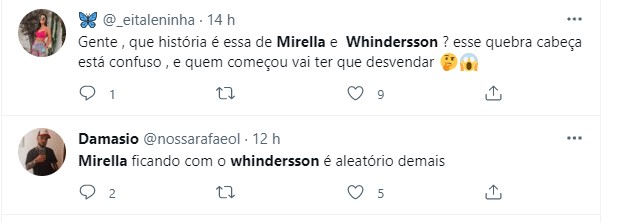 Web se choca com possível affair entre Whindersson Nunes e MC Mirella (Foto: Reprodução/Twitter)