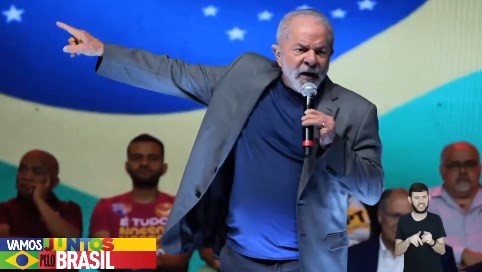 Luiz Inácio Lula da Silva, pré-candidato do PT: "É uma pena que o Brasil não tenha um presidente que chame 50 embaixadores para falar sobre algo que interesse ao país". — Foto: Reprodução