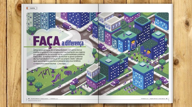 Matéria de capa fala sobre os negócios que querem ter impacto na região em que estão (Foto: PEGN)