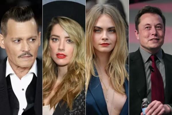 Johnny Depp acusou a ex Amber Heard de ter mantido relação a três com a modelo Cara Delevingne e Elon Musk (Foto: Getty Images)