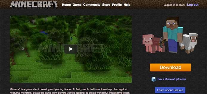 Acesse o site de Minecraft (Foto: Reprodução/Felipe Vinha)