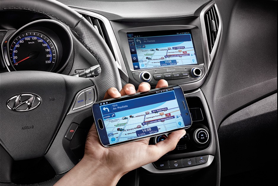 Espelhamento de tela de smartphone Android na multimídia do Hyundai HB20X 2016