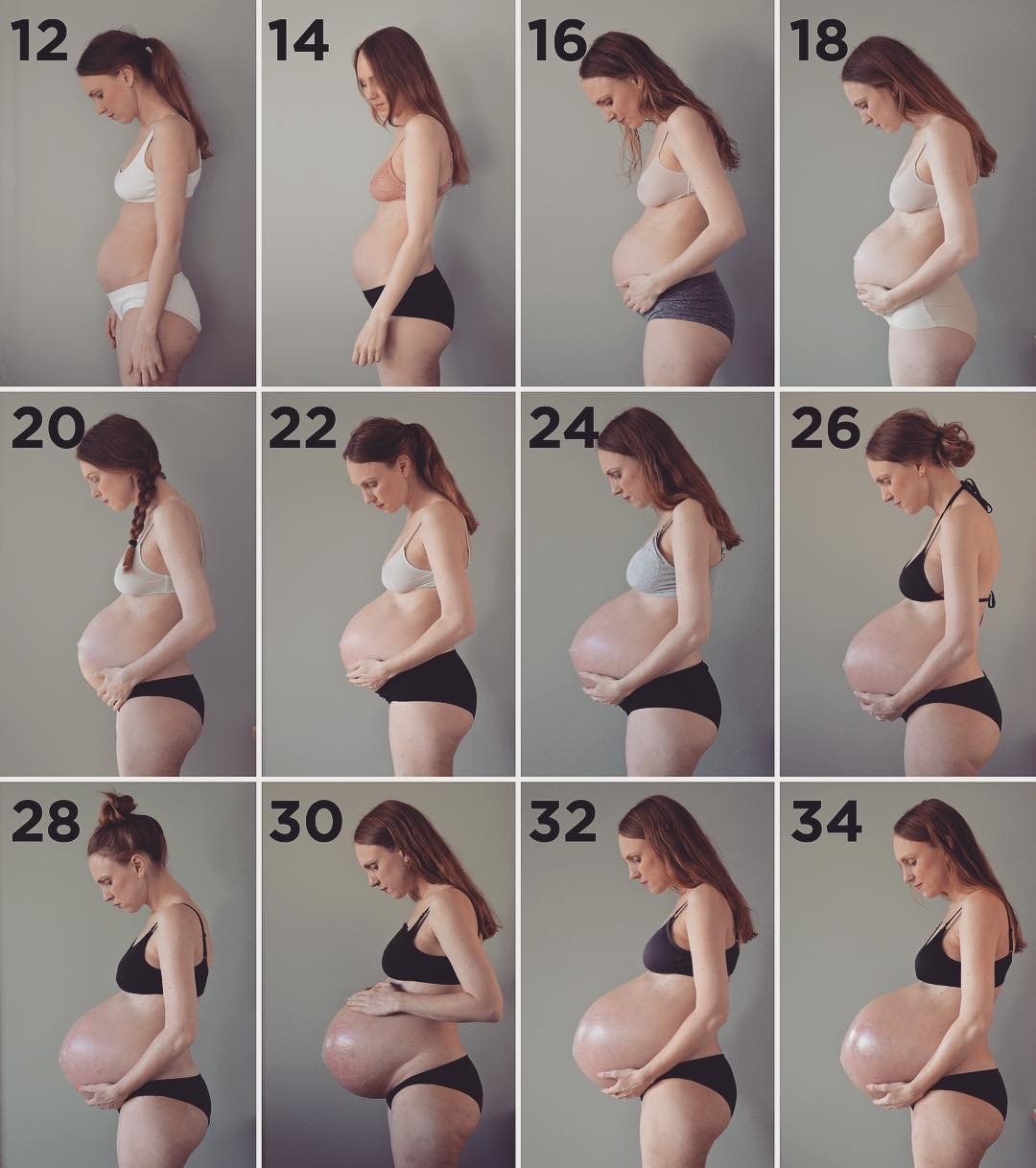 Maria mostra a linha do tempo de sua gravidez em semanas (Foto: Reprodução/Instagram)