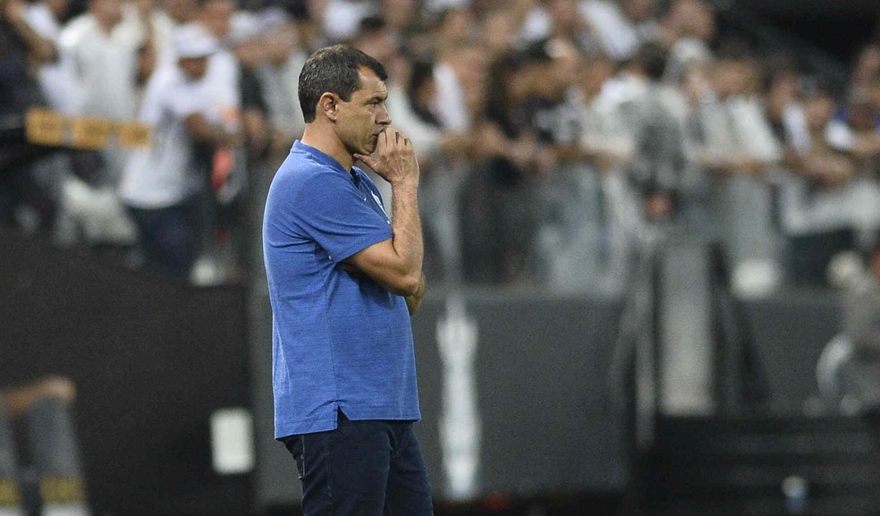 Fábio Carille, técnico do Corinthians, durante a partida contra o Avenida-RS — Foto: Marcos Ribolli
