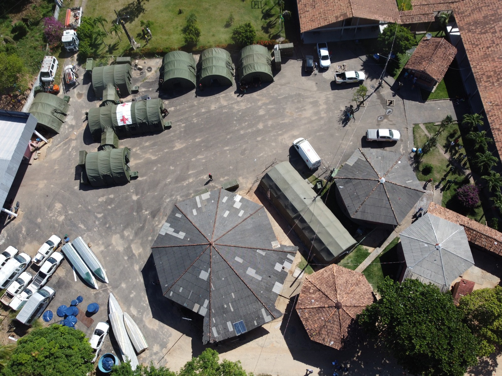 Hospital de Campanha é montado para atender indígenas em Boa Vista, Roraima — Foto:  Agência Força Aérea