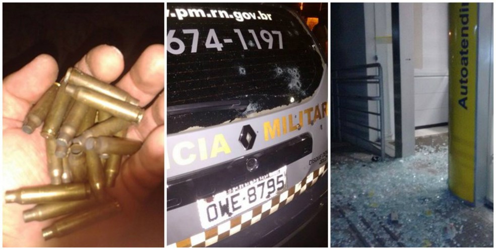Em Florânia, no RN, o pelotão e o carro da PM também foram atacados  (Foto: Jair Sampaio)