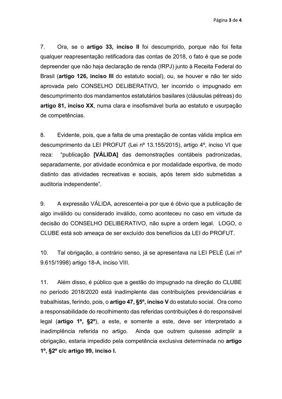Elói Ferreira de Araújo, primeiro vice-presidente do Vasco, pede a impugnação de Alexandre Campello — Foto: Reprodução