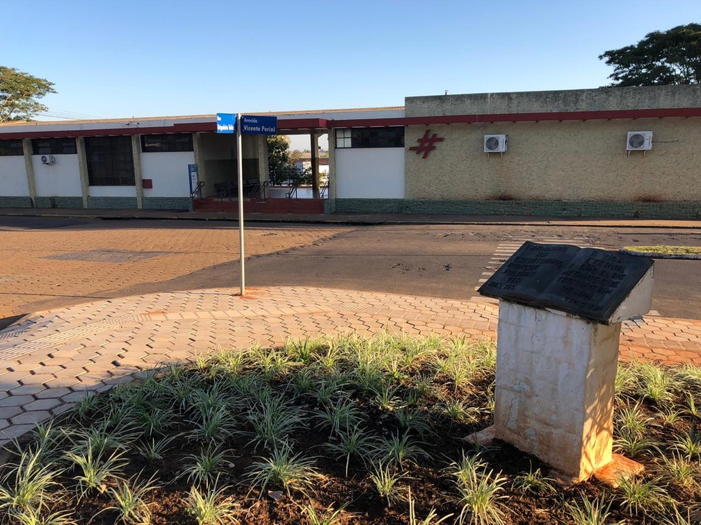 Local onde ficava a antiga Estação Ferroviária de Regente Feijó — Foto: Luís Augusto Pires Batista/TV Fronteira