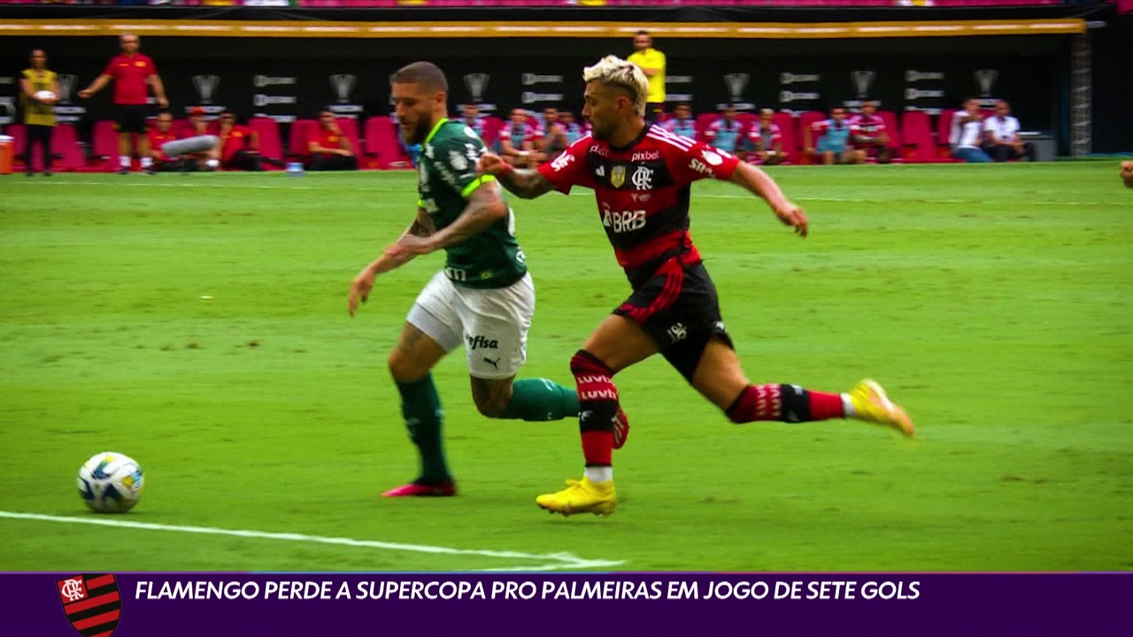 Flamengo perde a Supercopa pro Palmeiras em jogo de sete gols