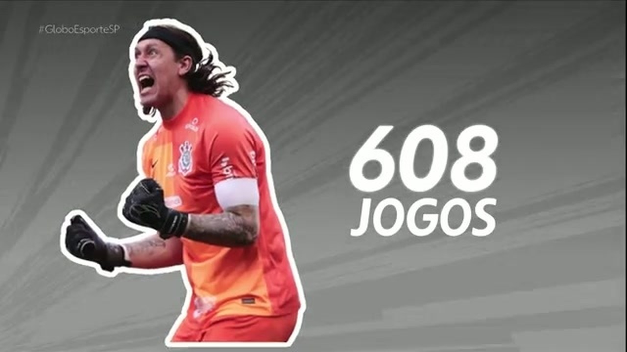 Com 608 jogos, Cássio é o segundo jogador que mais vestiu a camisa do Corinthians na história