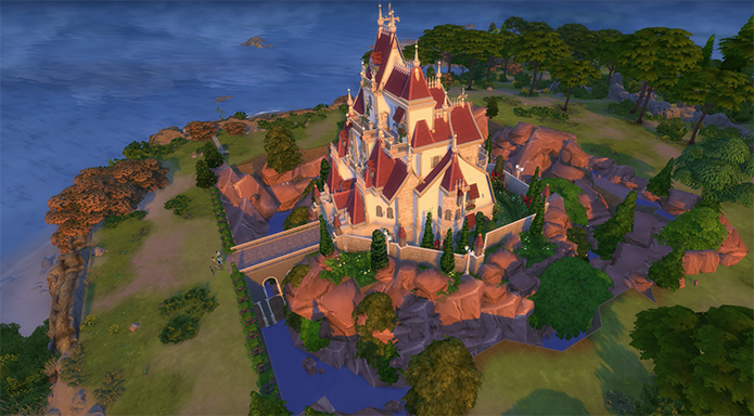The Sims tem castelos da Disney muito detalhados (Foto: Reprodução/YouTube)