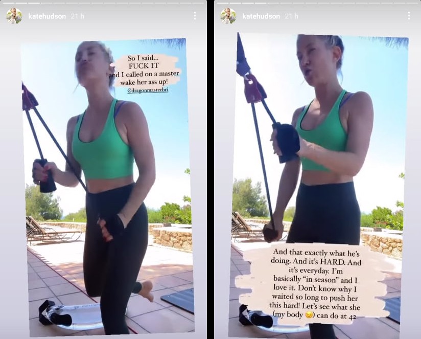 Kate Hudson falou sobre sua nova rotina de exercícios nos Instagram (Foto: Reprodução / Instagram)