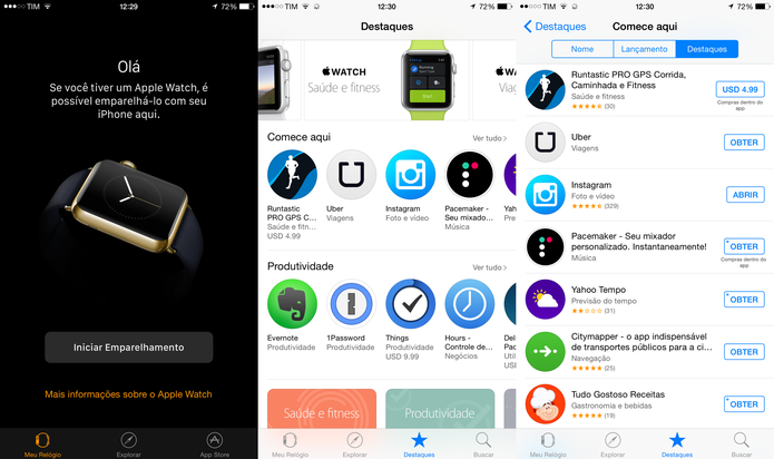 Apple Watch já tem loja vasta de aplicativos (Foto: Reprodução/Thiago Barros)