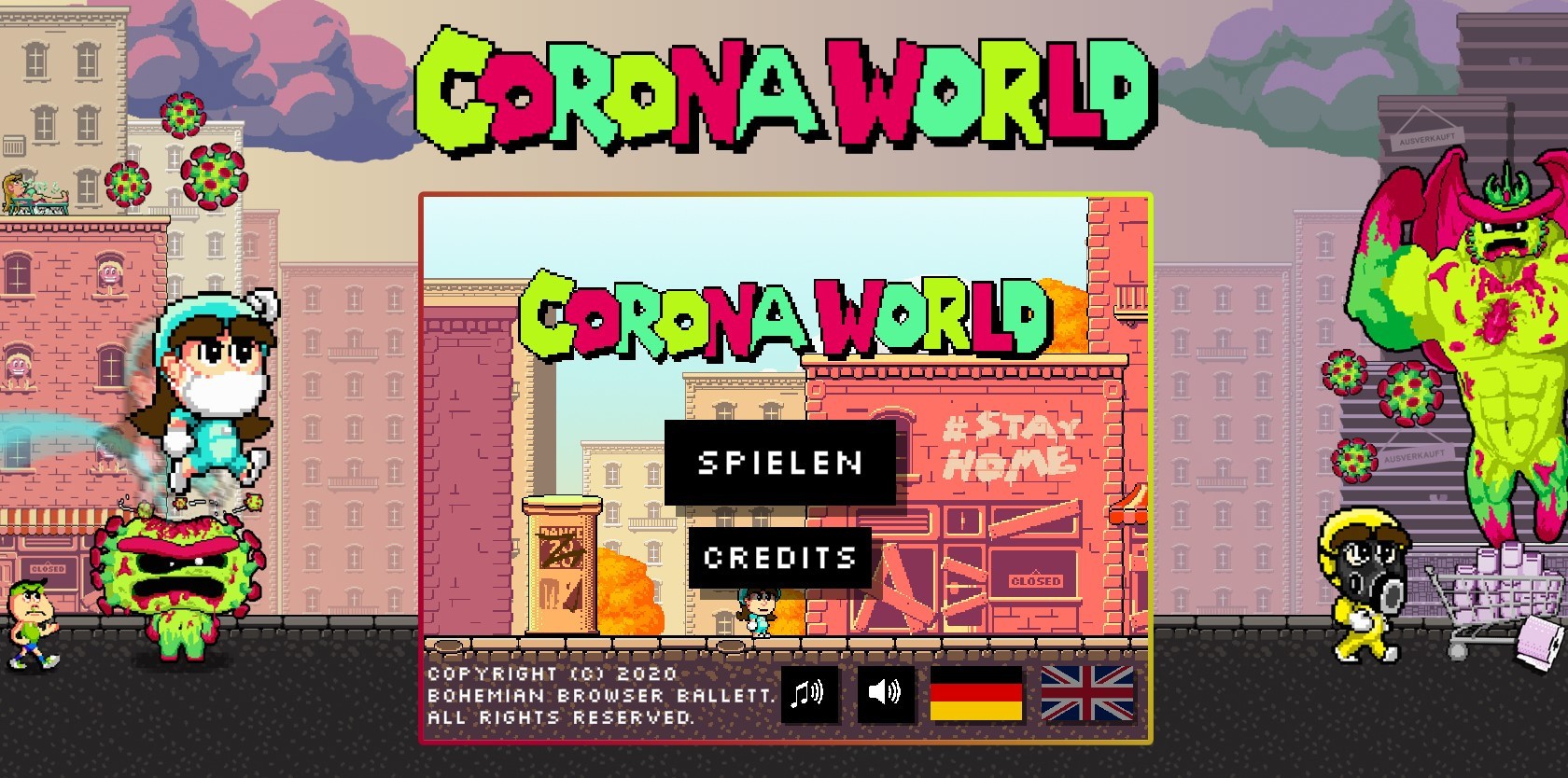 O polêmico jogo Corona World (Foto: reprodução)