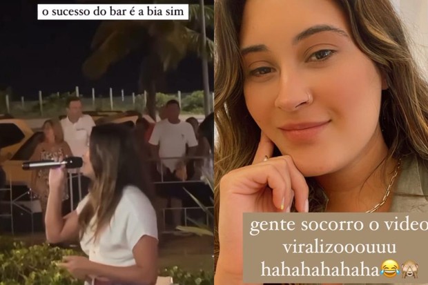 Bia Bonemer cantando em bar no Rio (Foto: Reprodução/ Instagram)