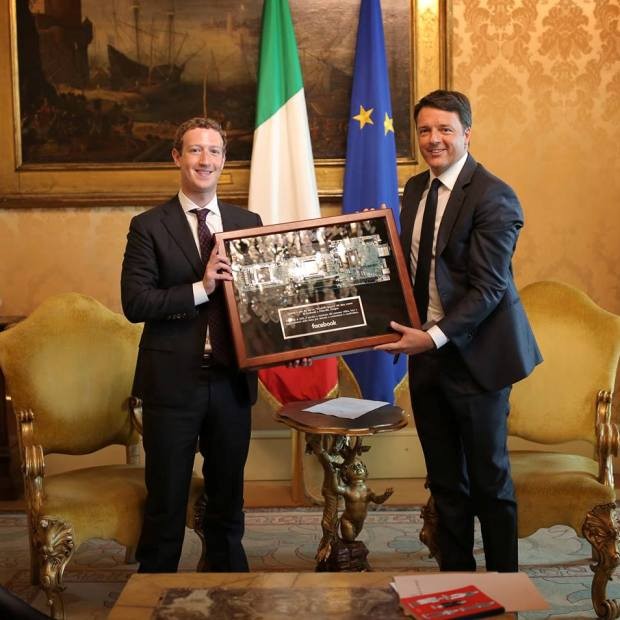 Mark Zuckerberg e Matteo Renzi, Primeiro Ministro da Itália (Foto: Reprodução/Facebook)