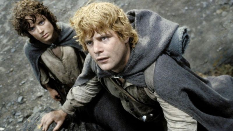 O Senhor dos Anéis é estrelado por Elijah Wood como Frodo e Sean Astin como Sam (Foto: New Line Cinema via BBC News)