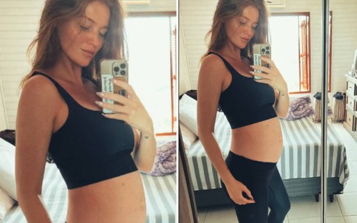 Cintia Dicker mostra a barriga de grávida: "Levando a Aurora para passear"