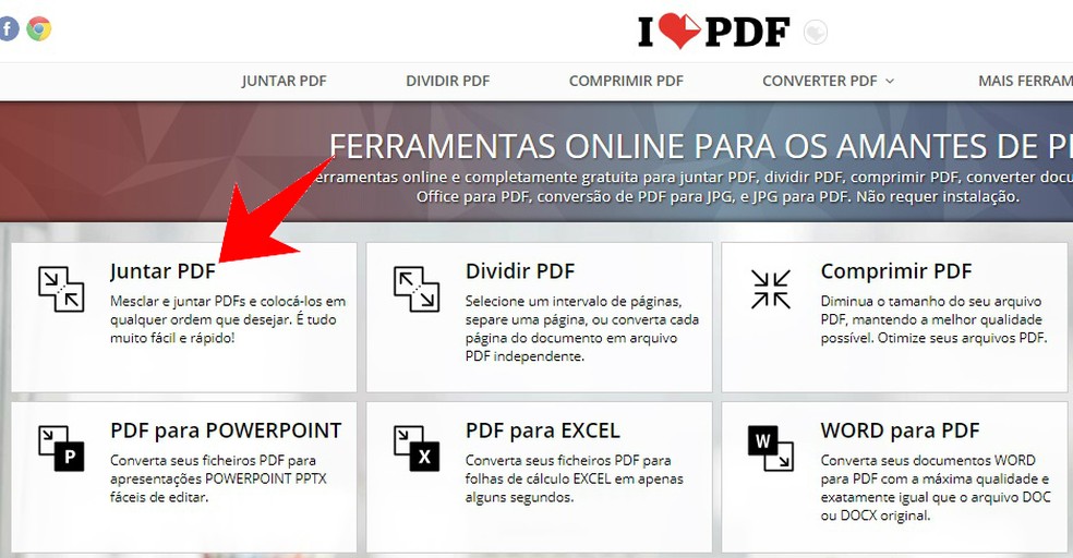 iLovePDF como converter, comprimir, reordenar e dividir