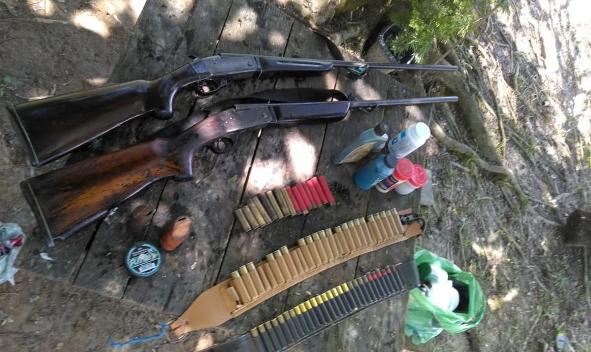 PM apreende caçador com armas de fogo e carne em Eldorado, SP | Santos