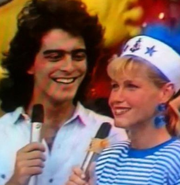 Junno e Xuxa no Xou da Xuxa, na década de 80 (Foto: Reprodução)