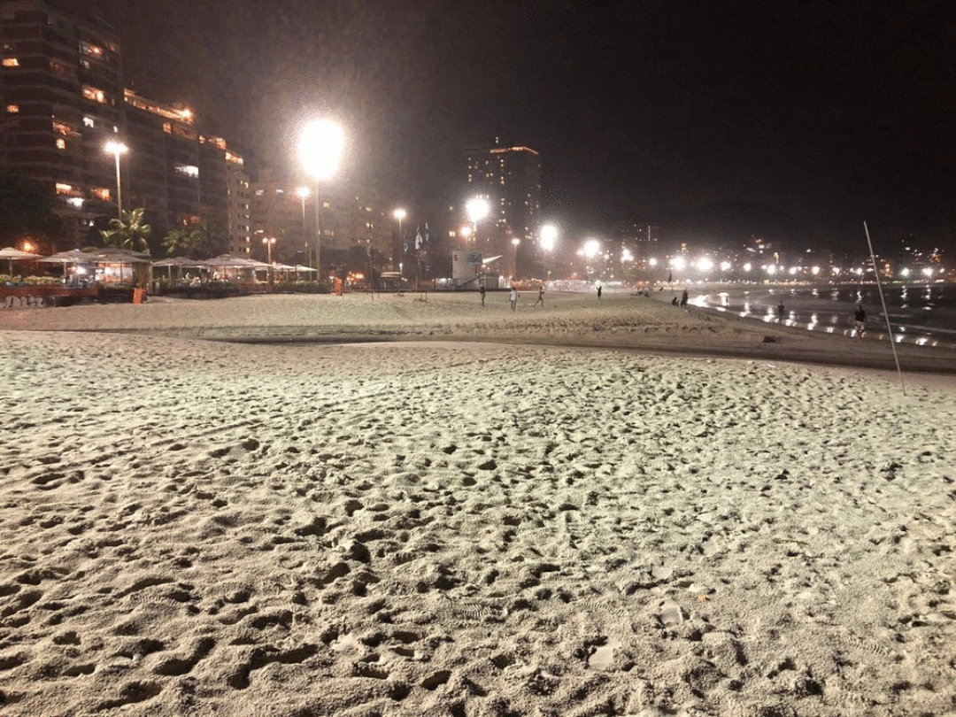 Praia de Copacabana: em 2020, areias vazias, em 2021, movimento ficou abaixo do normal, mas público compareceu. 