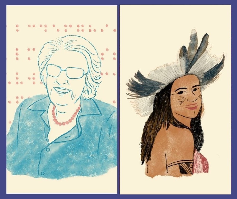 Dorina Nowill e Juliana Tupinambá estão no livro "21 histórias que mudaram a escola".  — Foto: Fernanda Ozilak/Divulgação