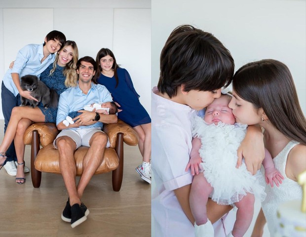 Kaká, Carol Dias, Esther, Luca e Isabella (Foto: reprodução/Instagram)