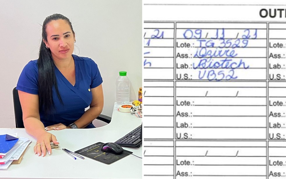 Dzirrê de Almeida Gonçalves, enfermeira coordenadora de posto de saúde em Cabeceiras, Goiás — Foto: Arquivo pessoal/Dzirrê de Almeida