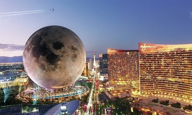 Projeção de como seria o Moon, hotel em forma de Lua, em Las Vegas  (Foto: Reprodução)