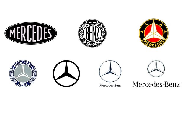 Evolução do logotipo da Mercedes (Foto: Montagem sobre arquivo)