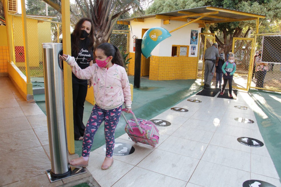 Retorno presencial dos estudantes matriculados nos anos iniciais da educação infantil no DF.   — Foto: Mary Leal/Ascom/SEEDF   