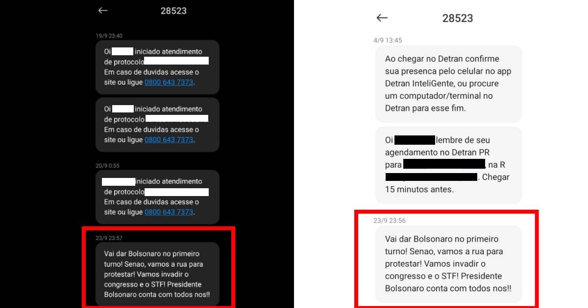 Mensagens com ameaça ao STF e apoio a Bolsonaro foram disparadas mais de 320 mil vezes por sistema do Governo do Paraná, diz Celepar