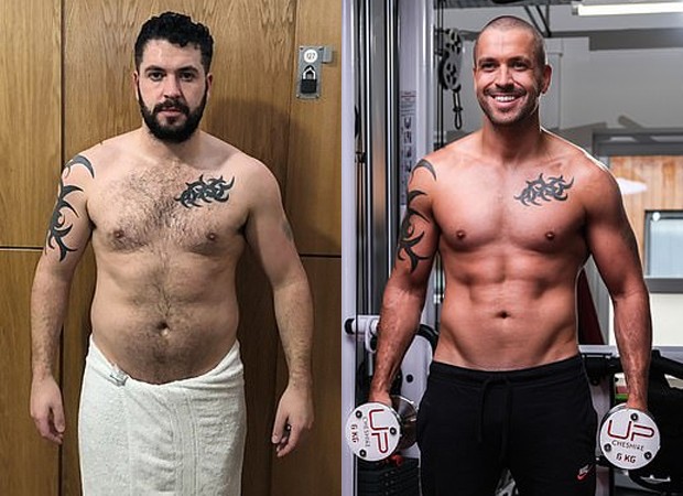 Antes e depois de Shayne Ward (Foto: Reprodução/Instagram e Divulgação/UP Ultimate Performance)